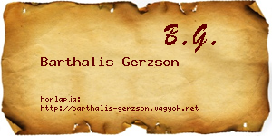 Barthalis Gerzson névjegykártya